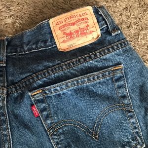 Levi’s denim jeans. “Classic relaxed tapered”